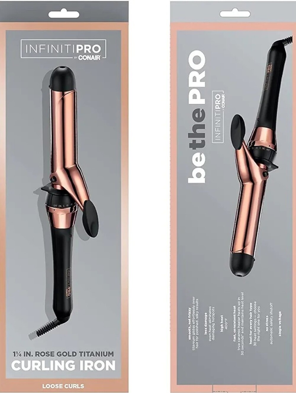 INFINITIPRO BY CONAIR Rose Gold Titanium 1.25" Curling Iron
